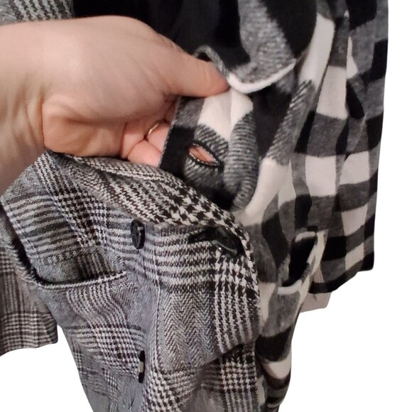 Steve Madden nwt Emily coat womens Small small flaw contrast plaid check - Picture 5 of 6